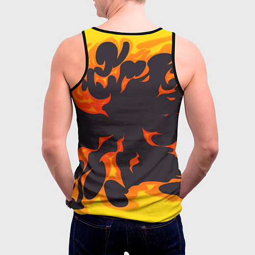 Мужская майка без рукавов Mayhem рок панда и огонь / 3D-Черный – фото 4