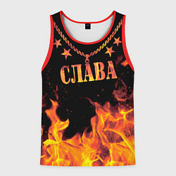 Мужская майка без рукавов Слава - имя в огне