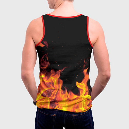 Мужская майка без рукавов Тима - имя в огне / 3D-Красный – фото 4