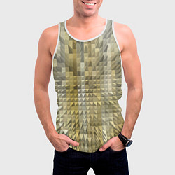 Майка-безрукавка мужская Объемные треугольники текстурированный рельеф, цвет: 3D-белый — фото 2
