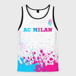 Мужская майка без рукавов AC Milan neon gradient style посередине