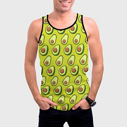 Майка-безрукавка мужская Паттерн с половинкой авокадо, цвет: 3D-черный — фото 2