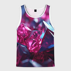 Майка-безрукавка мужская Яркие розовые хрусталики, цвет: 3D-белый