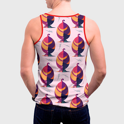 Мужская майка без рукавов Абстракция листок / 3D-Красный – фото 4