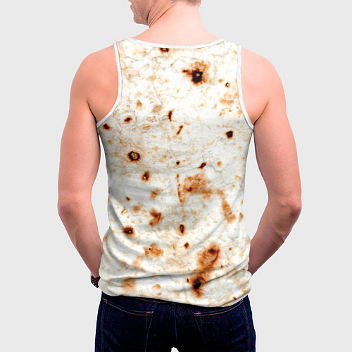 Мужская майка без рукавов Текстура светлого лаваша / 3D-Белый – фото 4