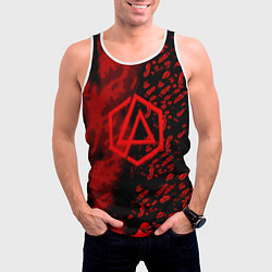 Майка-безрукавка мужская Linkin park red logo, цвет: 3D-белый — фото 2