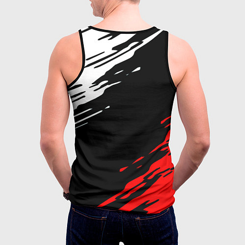 Мужская майка без рукавов Герб РФ краски текстура абстрактные / 3D-Черный – фото 4