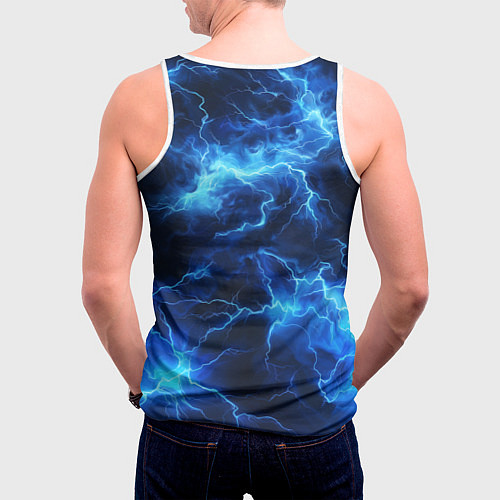 Мужская майка без рукавов Элементаль энергии текстура / 3D-Белый – фото 4