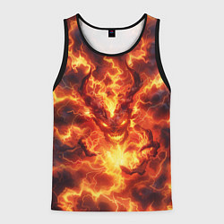 Майка-безрукавка мужская Огненный демон, цвет: 3D-черный
