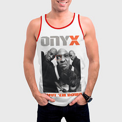 Майка-безрукавка мужская Onyx - shut em down white, цвет: 3D-красный — фото 2