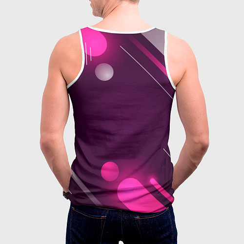 Мужская майка без рукавов Стильная сова в одежде / 3D-Белый – фото 4