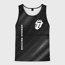 Майка-безрукавка мужская Rolling Stones metal rock lines, цвет: 3D-черный