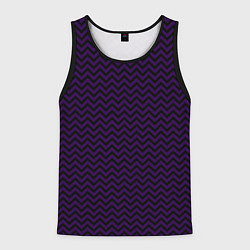 Майка-безрукавка мужская Чёрно-фиолетовый ломаные полосы, цвет: 3D-черный