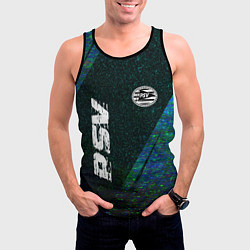 Майка-безрукавка мужская PSV glitch blue, цвет: 3D-черный — фото 2