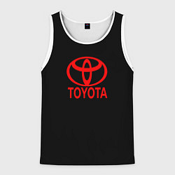 Майка-безрукавка мужская Toyota red logo, цвет: 3D-белый