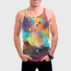 Майка-безрукавка мужская Акварельная абстракция - нейросеть, цвет: 3D-белый — фото 2