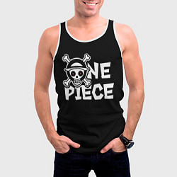Майка-безрукавка мужская One piece - emblem, цвет: 3D-белый — фото 2