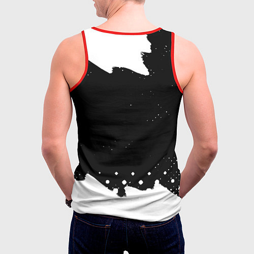 Мужская майка без рукавов Россия краски герб / 3D-Красный – фото 4