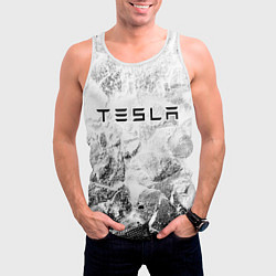 Майка-безрукавка мужская Tesla white graphite, цвет: 3D-белый — фото 2