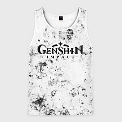 Майка-безрукавка мужская Genshin Impact dirty ice, цвет: 3D-белый