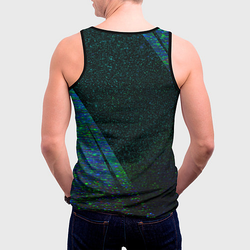 Мужская майка без рукавов Hoffenheim glitch blue / 3D-Черный – фото 4