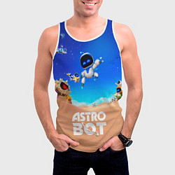 Майка-безрукавка мужская Astro bot персонажи, цвет: 3D-белый — фото 2