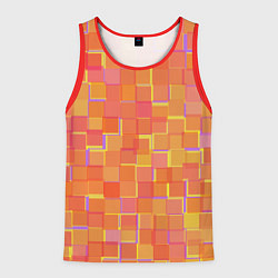 Мужская майка без рукавов Россыпь оранжевых квадратов