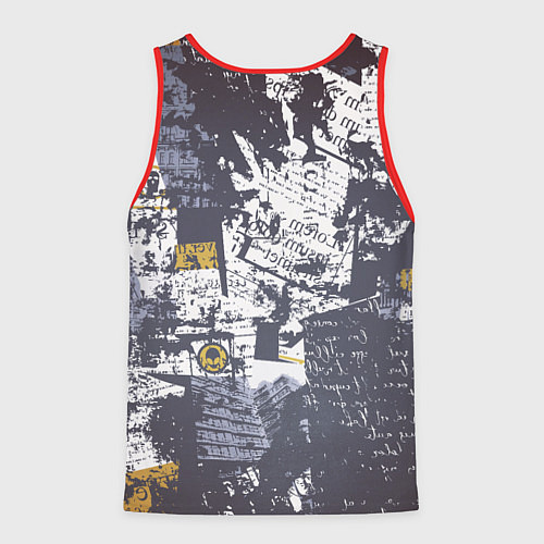 Мужская майка без рукавов Газетная страничка / 3D-Красный – фото 2