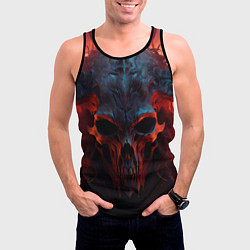 Майка-безрукавка мужская Demon skull with horns, цвет: 3D-черный — фото 2