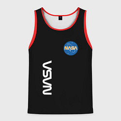 Майка-безрукавка мужская NASA logo usa space, цвет: 3D-красный