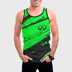 Майка-безрукавка мужская Infiniti sport green, цвет: 3D-черный — фото 2
