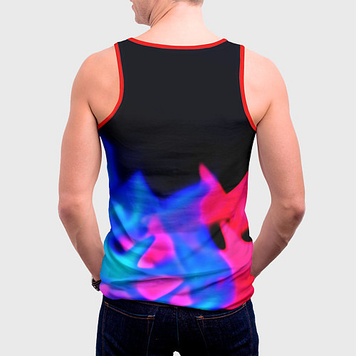 Мужская майка без рукавов Roblox neon flame / 3D-Красный – фото 4
