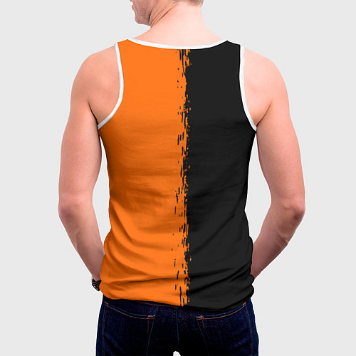 Мужская майка без рукавов Half life краски оранж / 3D-Белый – фото 4