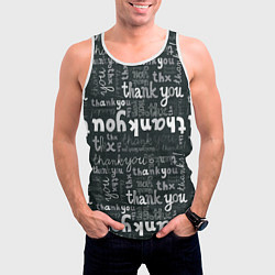 Майка-безрукавка мужская Thank you thanks, цвет: 3D-белый — фото 2