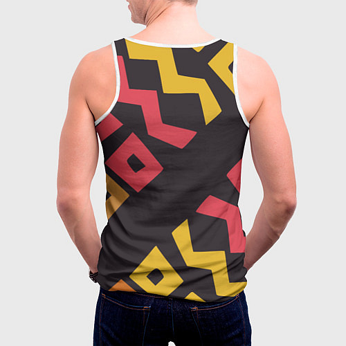 Мужская майка без рукавов Абстракция - этно мотивы / 3D-Белый – фото 4