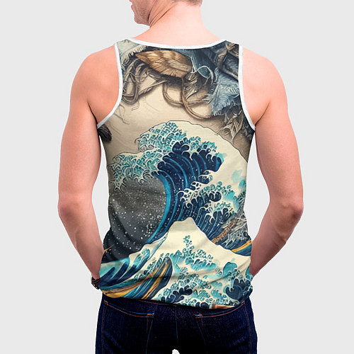 Мужская майка без рукавов Collage of all sorts of things and a wave / 3D-Белый – фото 4