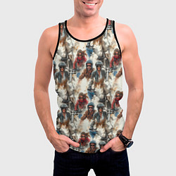 Майка-безрукавка мужская Акварель -мотогонщики, цвет: 3D-черный — фото 2