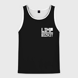 Майка-безрукавка мужская Lim Bizkit logo, цвет: 3D-белый