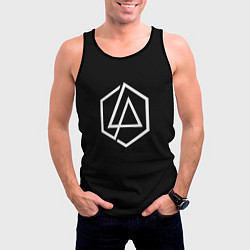 Майка-безрукавка мужская Linkin park logo white, цвет: 3D-черный — фото 2