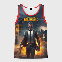 Майка-безрукавка мужская PUBG персонаж после взрыва, цвет: 3D-красный