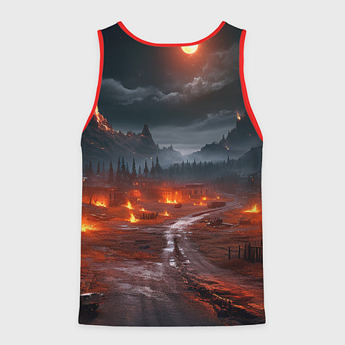 Мужская майка без рукавов Женский PUBG девушка в огне / 3D-Красный – фото 2