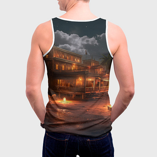 Мужская майка без рукавов PUBG девушка в шлеме / 3D-Белый – фото 4