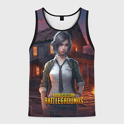 Мужская майка без рукавов PUBG девушка в игре