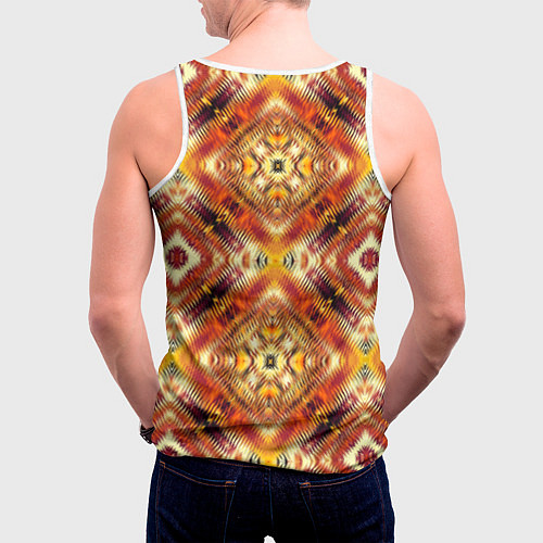 Мужская майка без рукавов Ромбовидный орнамент / 3D-Белый – фото 4