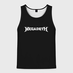 Майка-безрукавка мужская Megadeth logo white, цвет: 3D-черный