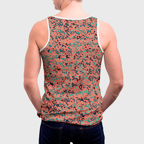 Мужская майка без рукавов Розово-бирюзовый абстрактный / 3D-Белый – фото 4