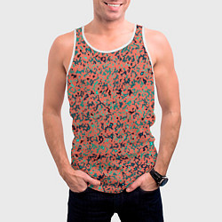 Майка-безрукавка мужская Розово-бирюзовый абстрактный, цвет: 3D-белый — фото 2