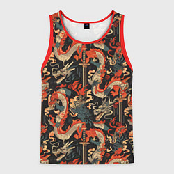 Майка-безрукавка мужская Паттерн с драконом, цвет: 3D-красный