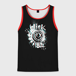 Майка-безрукавка мужская Blink-182 glitch, цвет: 3D-красный