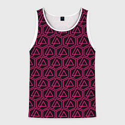 Майка-безрукавка мужская Linkin park pink logo, цвет: 3D-белый